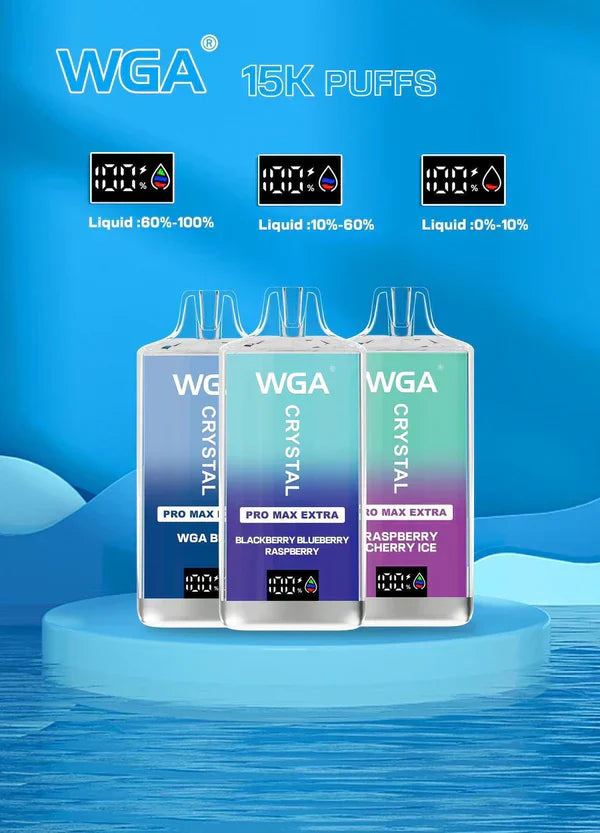 Pack of 10 WGA Crystal Pro Max Extra 15000 Puffs Disposable Vape