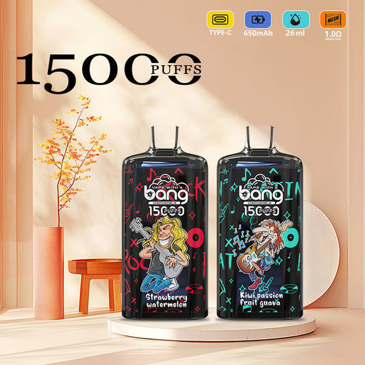 Bang 15000 Puffs Vape 15K Disposable Vape Pen E Cigarette Prefilled 26ml 650m 12 Flavors