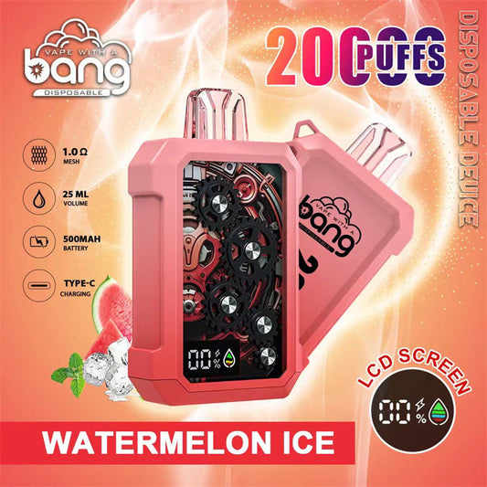 Bang 20000 Puffs Vape 20K Disposable Vape Pen E Cigarette Prefilled 25ml 500mAhDisposable Vape 12 Flavors