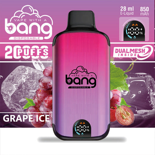 Bang King Double Crystal 20000 Puffs Vape(0% to 5% Nicotine) 20K Disposable Vape Pen E Cigarette Prefilled 25ml 650mAh 12 Flavors