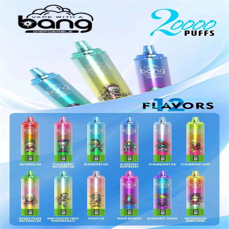 Bang 20k Puff Disposable Electronic Cigarette Bang Blaze 20000 Puffs With Smart Screen Display