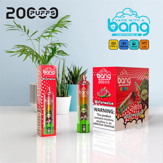 Bang 20k Puff Disposable Electronic Cigarette Bang Blaze 20000 Puffs With Smart Screen Display-1000mAh Battery, 26ml E-liquid, Multiple Nicotine 12 Flavors
