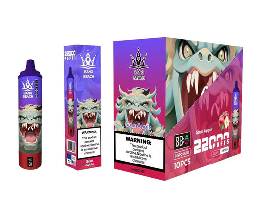 Bang Beach 22000 Puffs Disposable Electronic Cigarette Puff 22k With Smart Screen 36ml-850mAh Battery, 40ml E-liquid, Multiple Nicotine 12 Flavors