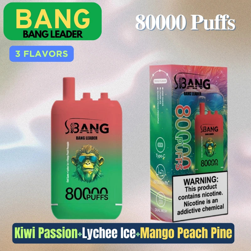 Bang bangleader 80000 Puffs Triple Flavors Disposable Price Super Sale-850mAh Battery, Multiple Nicotine 12 Flavors