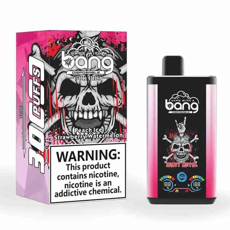 Bang 30000 Puffs PRO 30k puffs Disposable Vape(0% TO 5%Nicotine ) 30ML 850mah Rechargeable 16 Flavors