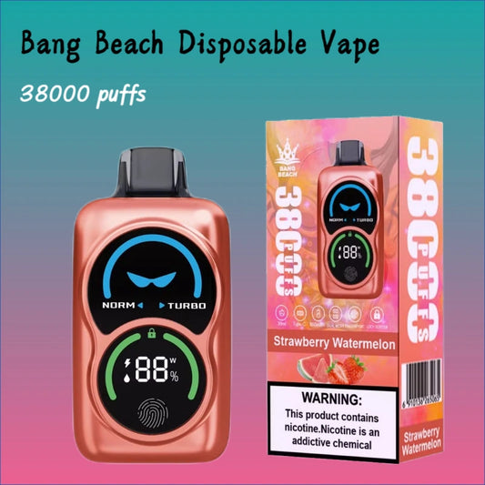 Bang Beach 38000 Diposable Vape Discount Price Good Sale Vape-850mAh Battery, 38ml E-liquid, Multiple Nicotine 12 Flavors