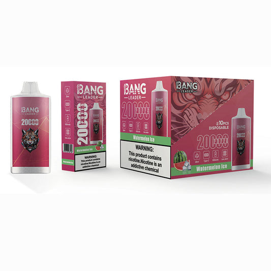 Bang Leader 20000 Puffs Disposable Vape(0% to 5% Nicotine) - 28ml E-Liquid, 650mAh Battery,Summer 12 Flavors