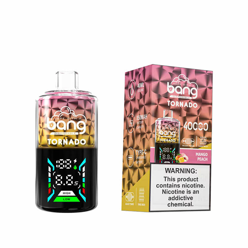 Bang Tornado 40000 Puffs Disposable Vape – 850mAh Battery, 40ml E-liquid, Multiple Nicotine 12 Flavors
