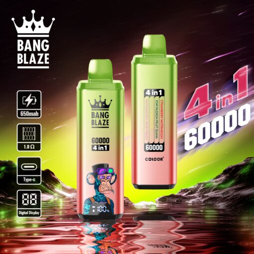 BANG BLAZE 4 In 1 60000 Puffs Disposable Vape Wholesale-650mAh Battery, 56ml E-liquid, Multiple Nicotine 12 Flavors