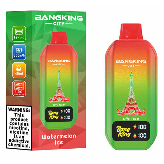 Bang King City 50000 Puffs Disposable Vape- 45ml E-Liquid, 650mAh Battery 12 Flavors