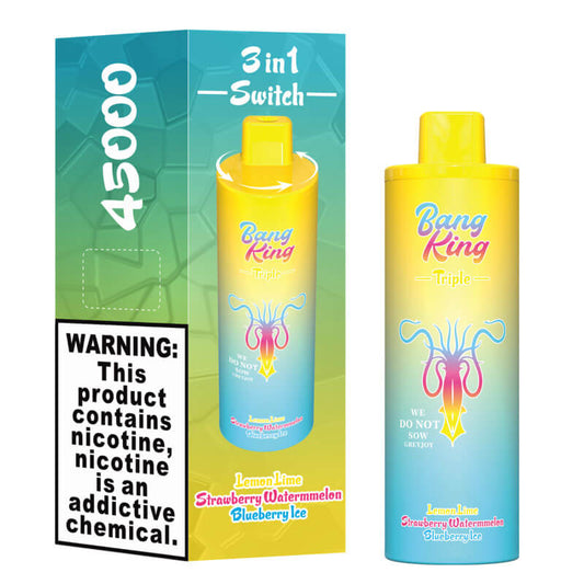 Bang King Triple 45000 Puffs Vape - 3*15ml E-liquid, 650mAh ,0%-5% Nicotine, 10 Flavors