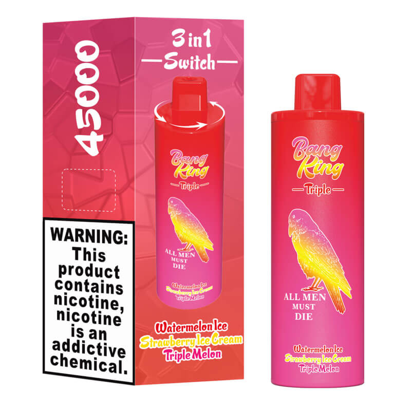 Bang King Triple 45000 Puffs Vape - 3*15ml E-liquid, 650mAh ,0%-5% Nicotine, 10 Flavors