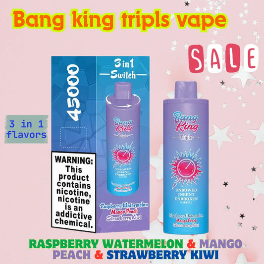 BANGKING TRIPLE 45K PUFFS Best Price for Bulk Orders Hot Sale-650mAh Battery, 45ml E-liquid, Multiple Nicotine 10 Flavors