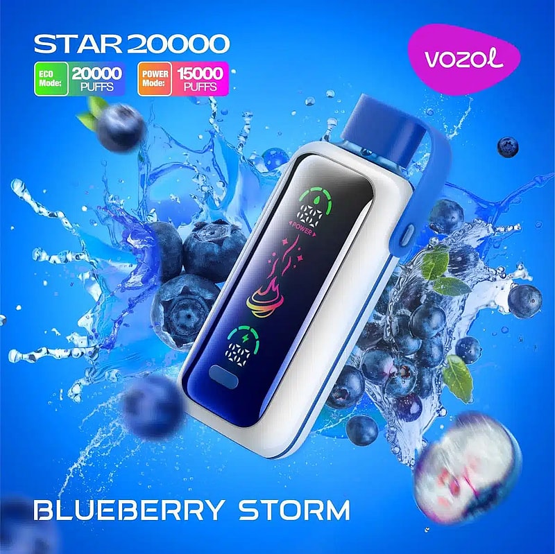 Vozol Star 20K Puffs Disposable Vape | 5% nicotine 24mL Liquid CapacityDual Power Mode with Mirror Screen 650mAh battery 21 flavors