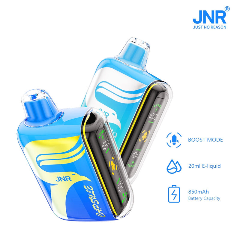 Jnr Capsule 15k 15000 Puffs Tornado Box Dual Mesh Rechargeable Disposable Vape Screen Display Vaper-850mAh Battery, 20ml E-liquid, Multiple Nicotine 20 Flavors