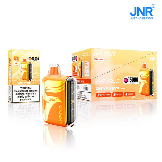 Jnr Capsule 15k 15000 Puffs Tornado Box Dual Mesh Rechargeable Disposable Vape Screen Display Vaper-850mAh Battery, 20ml E-liquid, Multiple Nicotine 20 Flavors