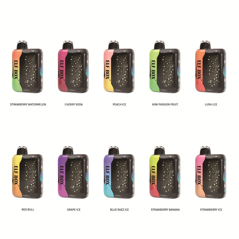 ELF BOX Pulse X 15000 25000 Puffs Disposable E Cigarettes Double Mode Dual Mesh Coil LED Display 0% 2% 3% 5% 18ml Prefilled Pod 650mah Rechargeable Battery Puff 15k 25k Pen