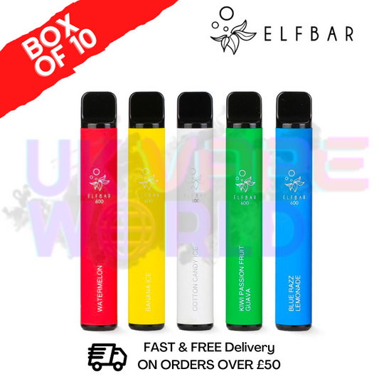 ELF Bar 600 Puff (2% Nicotine)550mah Battery capacity 28 Flavors