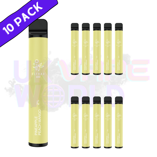 Elf Bar 600puff - Pineapple Peach Mango Flavour Box of 10(2% Nicotine)550mah Battery capacity