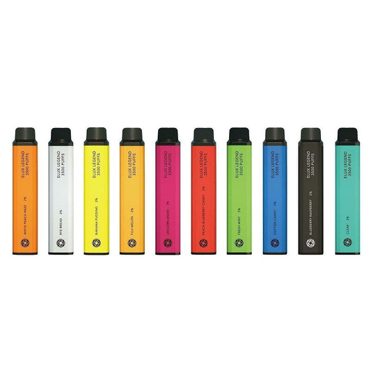 PACK OF 10 PC- Bundles of Elux Legend 3500 Puff Disposable 2ml 20mg Vape New Versions Non Re chargeable 20mg