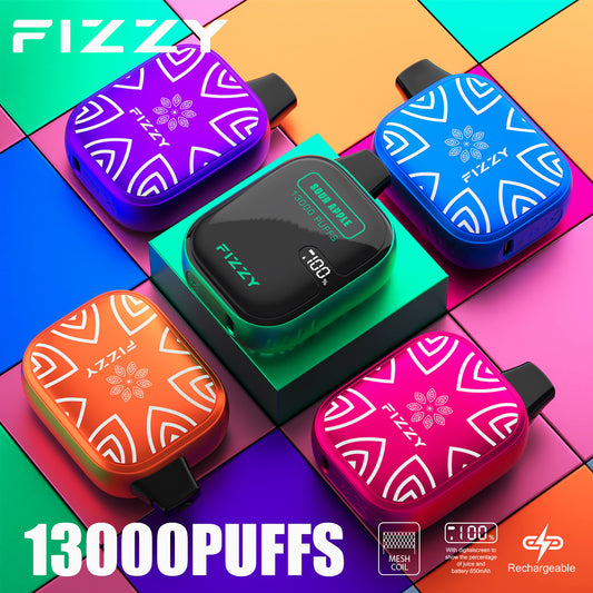 Fizzy Boom 13k Puffs Disposable Vape | 21ML E-liquid, Mesh Coil, LCD Screen
