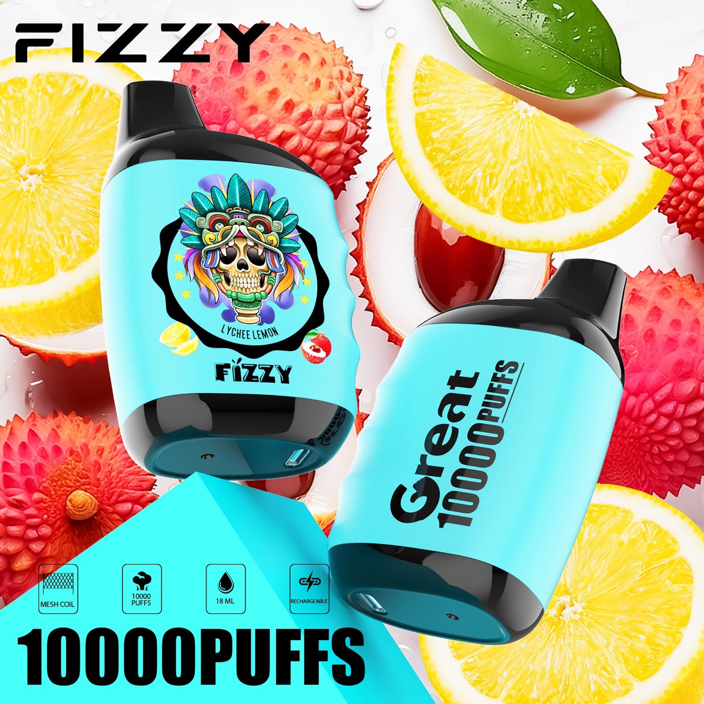 FIZZY Great – Compact 10K Puffs Disposable Vape | Mesh Coil & 18ML E-Liquid