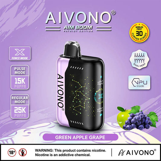 AIVON0 Aim Boom 25000 Puffs Disposable Vape Disposable 25K 650mAh Vapes Pen E Cigarette Prefilled 28ml Nicotine contain 0%2%3%5%