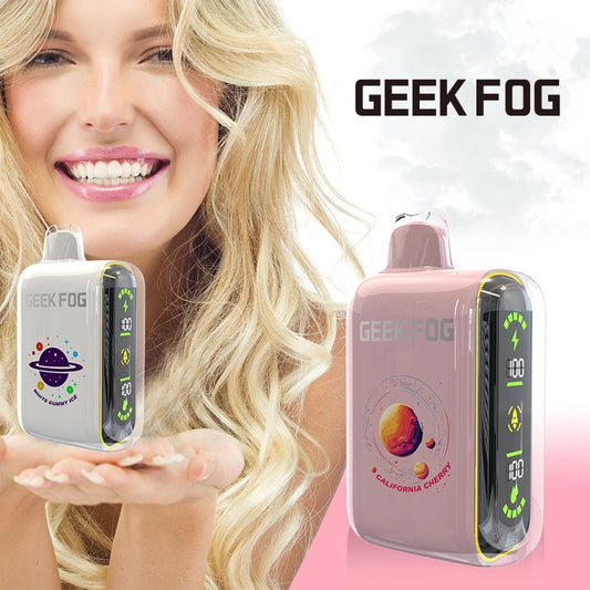 Geek Fog Pulse 10000 Puffs Regular 20000 Puffs LED Screen Wholesale Disposable Vape Pen Electronic Cigarette Dual Mesh Coil Rechargeable Battery 12 Flavors  