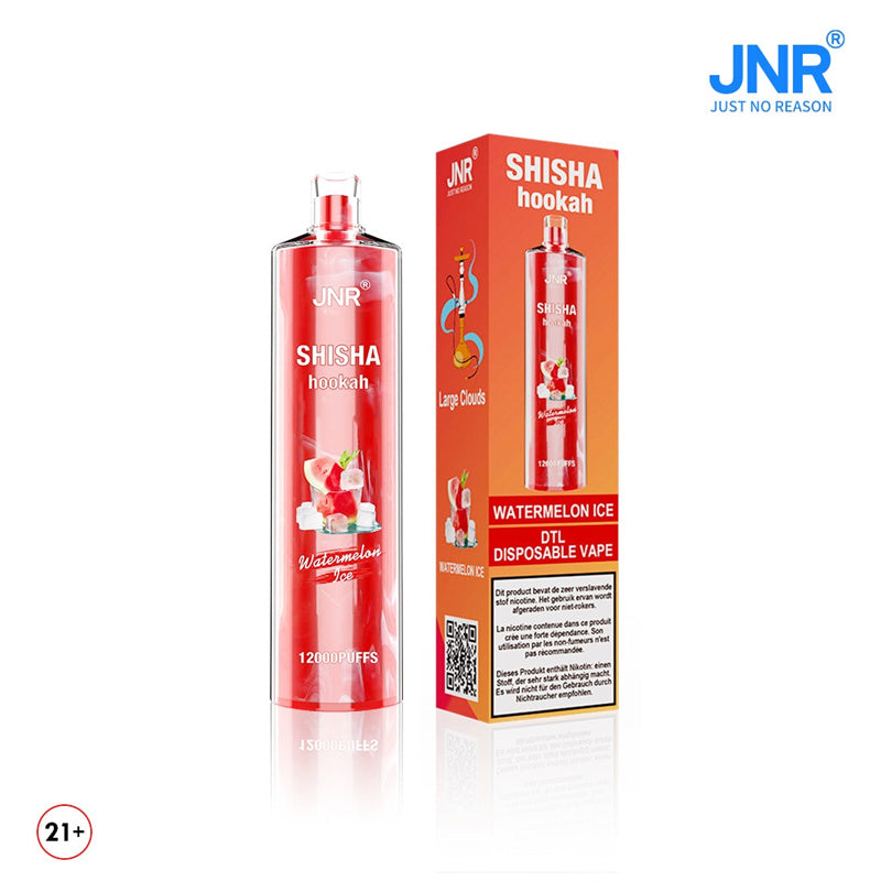 Jnr Shisha 12000 Puff Direct-To-Lung E Disposable Vape-750mAh Battery, 24ml E-liquid, Multiple Nicotine 22 Flavors