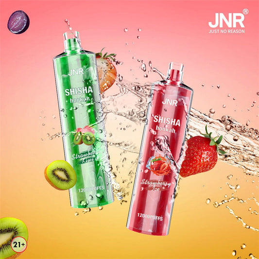 Jnr Shisha 12000 Puff Direct-To-Lung E Disposable Vape-750mAh Battery, 24ml E-liquid, Multiple Nicotine 22 Flavors
