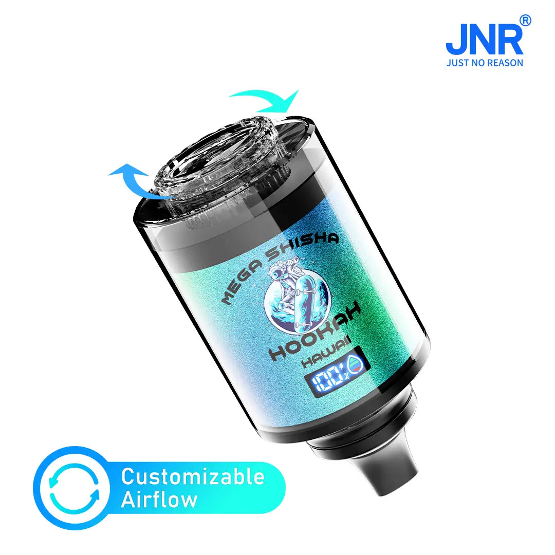 JNR Mega Shisha Hookah 100000 Puffs Disposable Vape Wholesale-2200mAh Battery, 60ml E-liquid, Multiple Nicotine 11 Flavors