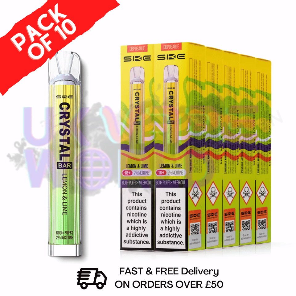 Lemon Lime Crystal Bar Puffs 600 SKE Box Of 10 (NEW) Naturevape Wholesale Lemon Lime Crystal Bar Puffs 600 SKE Box Of 10 (NEW) Naturevape Wholesale