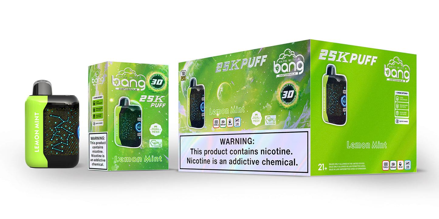 Bang Starry 25000 Puffs 25K Smart Full Screen Turn Ice Wholesale Disposable Vape Puff Prefilled Pod