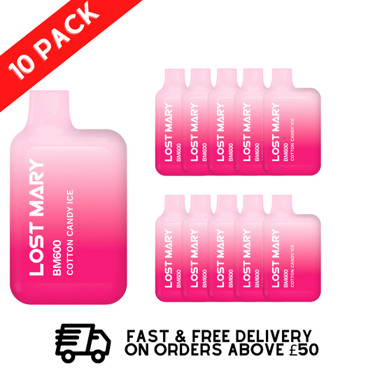 Cotton Candy Ice - Lost Mary 600 Puff Bars Pack Of 10 BM600 Disposable