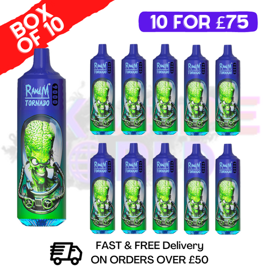 MR Blue 9K Tornado 9000 Puff Bar R and M 10 Pack - Β£74.99