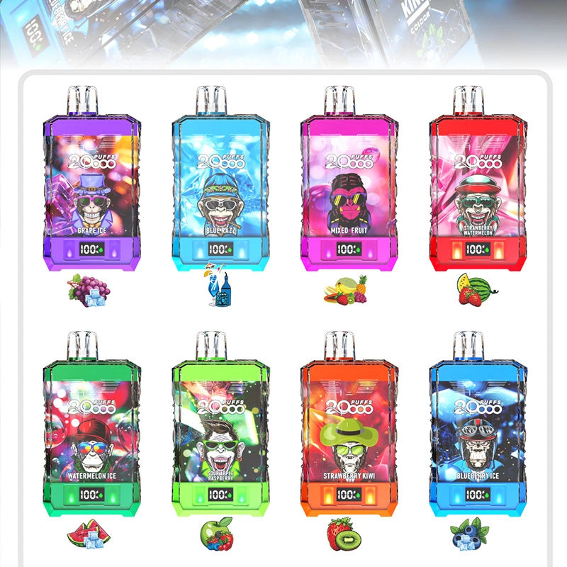 Bang King Box Double Crystal 20000 Puff 20k Display Screen Disposable Electronic Cigarette Vape