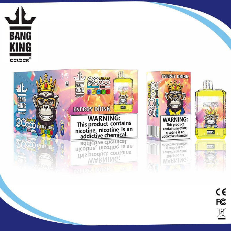 Bang King Box Double Crystal 20000 Puff 20k Display Screen Disposable Electronic Cigarette Vape