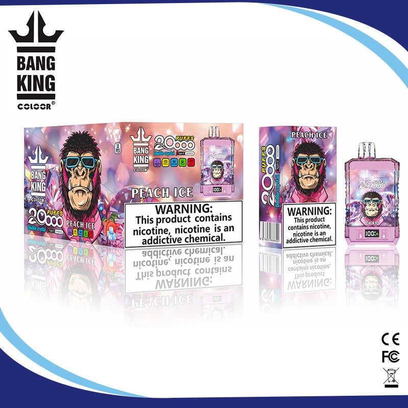 Bang King Box Double Crystal 20000 Puff 20k Display Screen Disposable Electronic Cigarette Vape