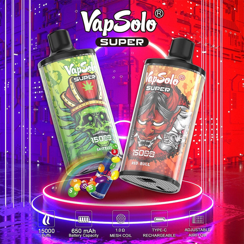 Original Vapsolo Super 15k Puff Tornado Disposable Vape Pod 15000 Puff Vaper