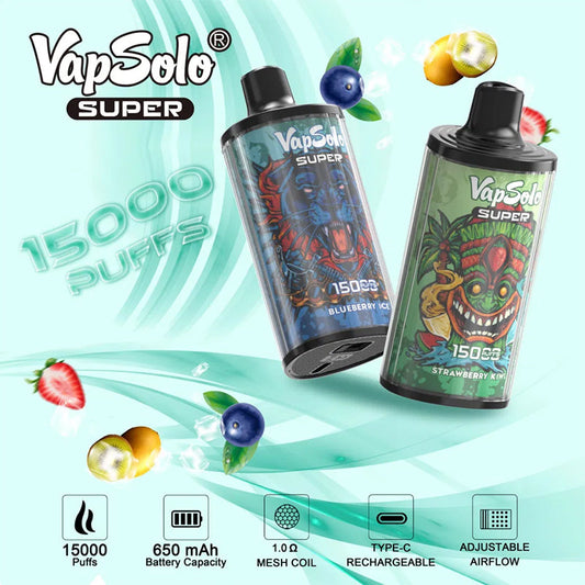 Original Vapsolo Super 15k Puff Tornado Disposable Vape Pod 15000 Puff Vaper