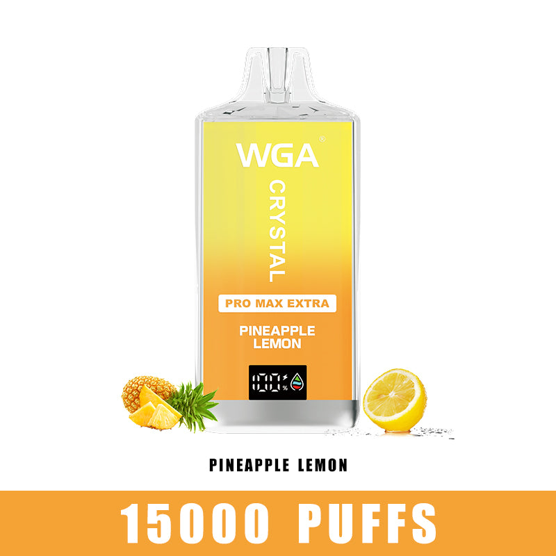 wga vape Crystal PINEAPPLE LEMON Pro Max Extra 15000 Puffs Disposable Vape