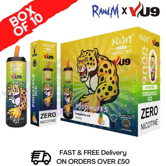 Pineapple ICE 9K Monster 9000 Puff 0MG NIC PACK OF 10 BAR