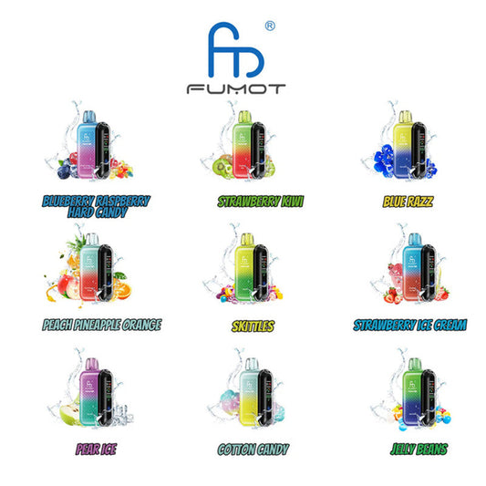 Fumot Tornado 20000 Puffs - 20mL, 5% Nic Salt, 30 Flavors, LCD Screen