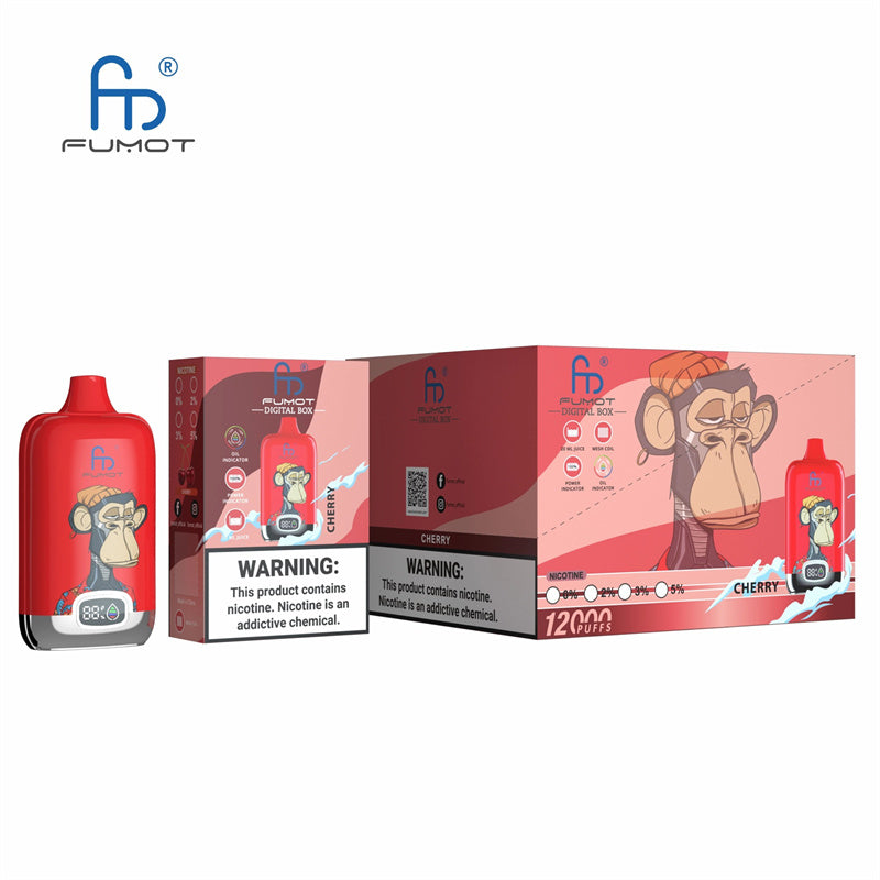 12000 Puffs Disposable Vape - Fumot Digital Box with 20mL & RGB Lights