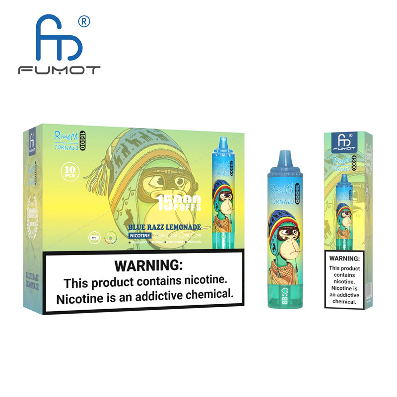 FUMOT RandM Tornado 15000 | 25ml E-Liquid | 15K Puffs | LED Display