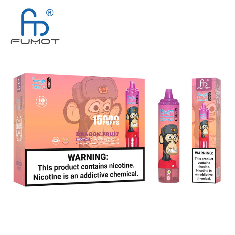 FUMOT RandM Tornado 15000 | 25ml E-Liquid | 15K Puffs | LED Display