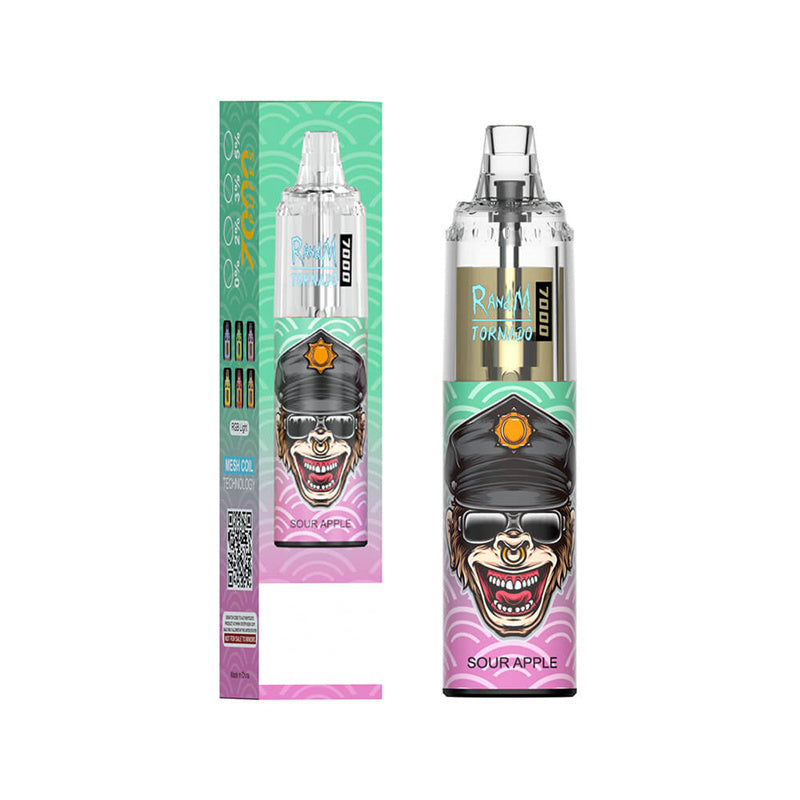 7000 Puffs Disposable Vape - RandM Tornado 14mL, RGB Lights, 56 Flavors