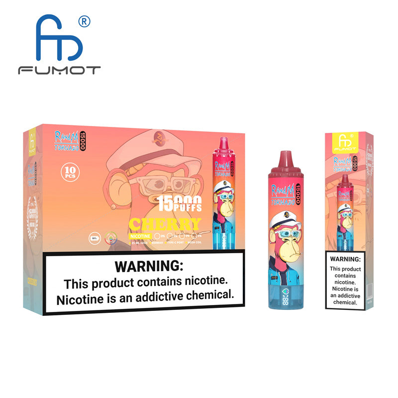 Fumot 15000 Puffs Disposable Vape Original Randm Tornado 15k Puff 15k Vaper With Digital Screen