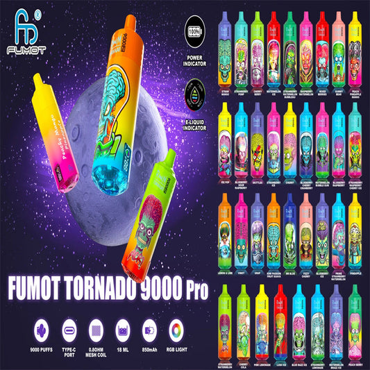 Original Randm Tornado 9000 PRO Puffs Digital Puff 9K Vapers Disposable Electronic Cigarette fumot Vape