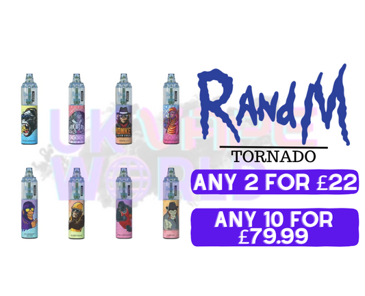 0% Nic RandM Tornado 7000 Vape Puff R & M Bars